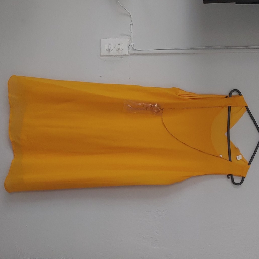 Yellowed mustard dress one size
